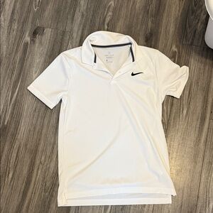 Nike White Polo Shirt with Black Swoosh
